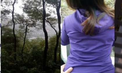 景区山顶凉亭野战可以看见人来人往异常刺激